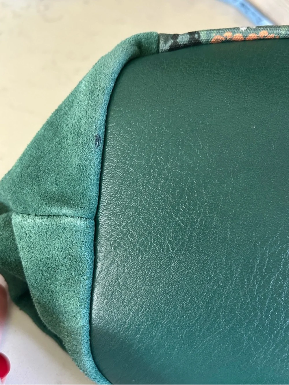 EUC The Sak Roma Emerald Mojave Garden Shopper Suede Leather Tote Shoulder Bag - Picture 16 of 16